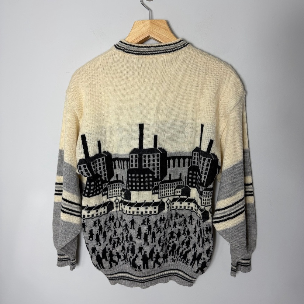 Vintage Westmorland Knit 100% Wool Sweater City Neutrals Crewneck Size Large *O - Picture 11 of 14